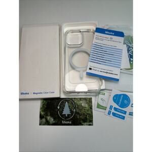 Mkeke for iPhone 15 Pro Max Case Clear, [Not-Yellowing] with 2X Screen